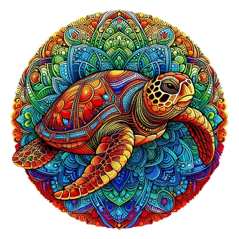 Tortue de mer décorée de Mandalas
