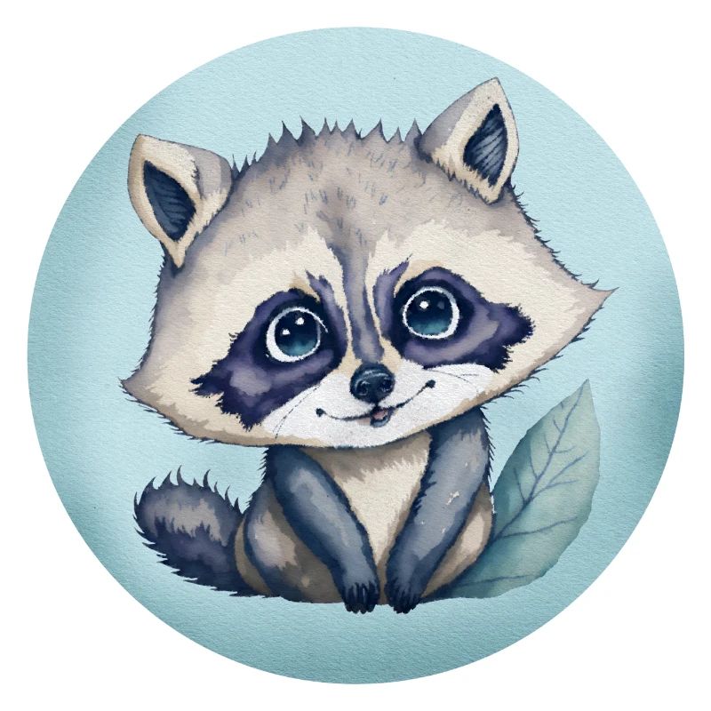 Illustration aquarelle Bébé Raton-laveur Mignon