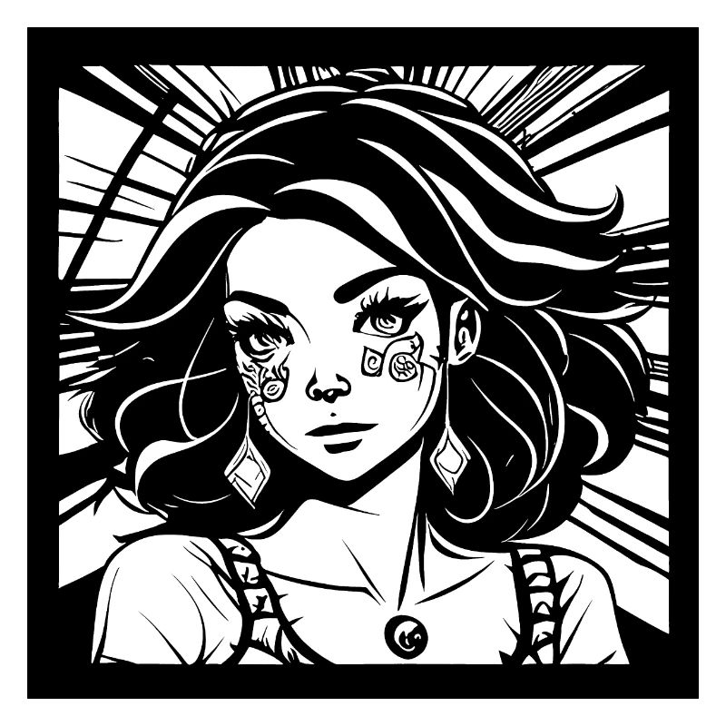 Fille de princesse hippie dans le style de bande dessinée Manga