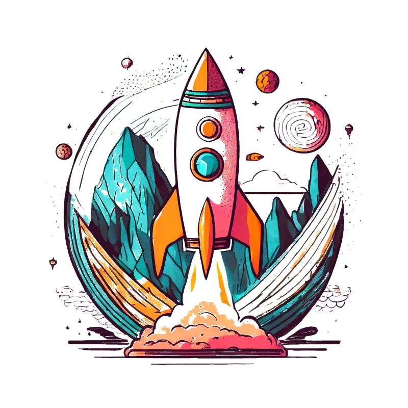 Fusée au design élégant recadrée