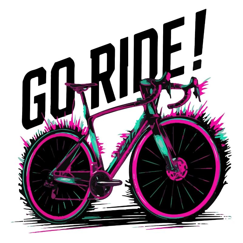 Illustration d’aventure à vélo au néon