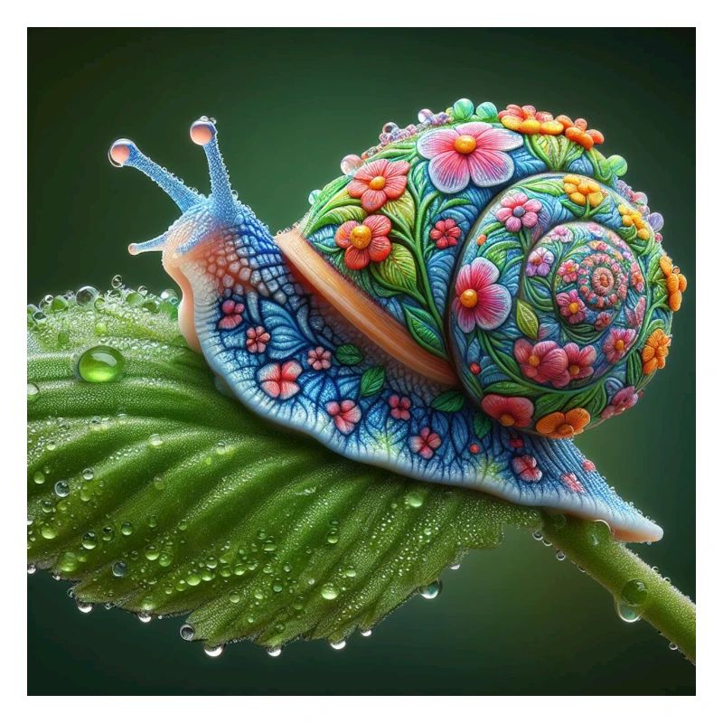 Escargot en fleurs