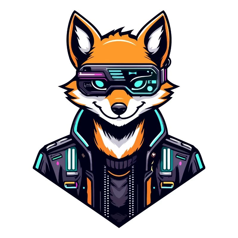 Cyber Fox Neon Tech Wild