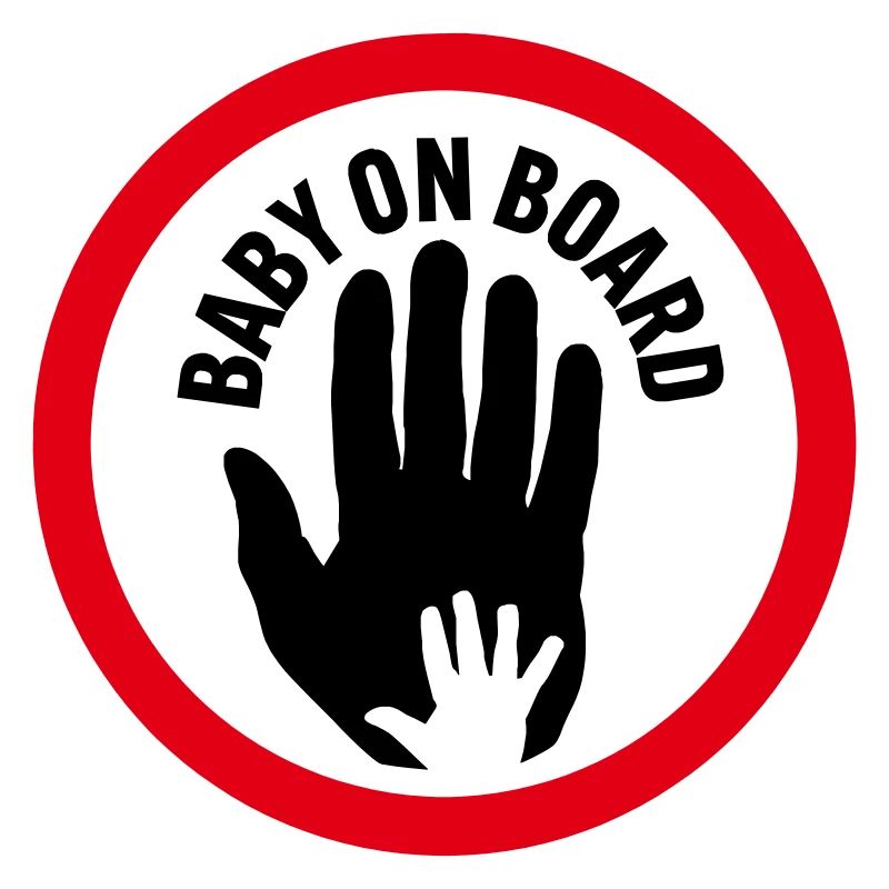 Bébé à bord main dans la main