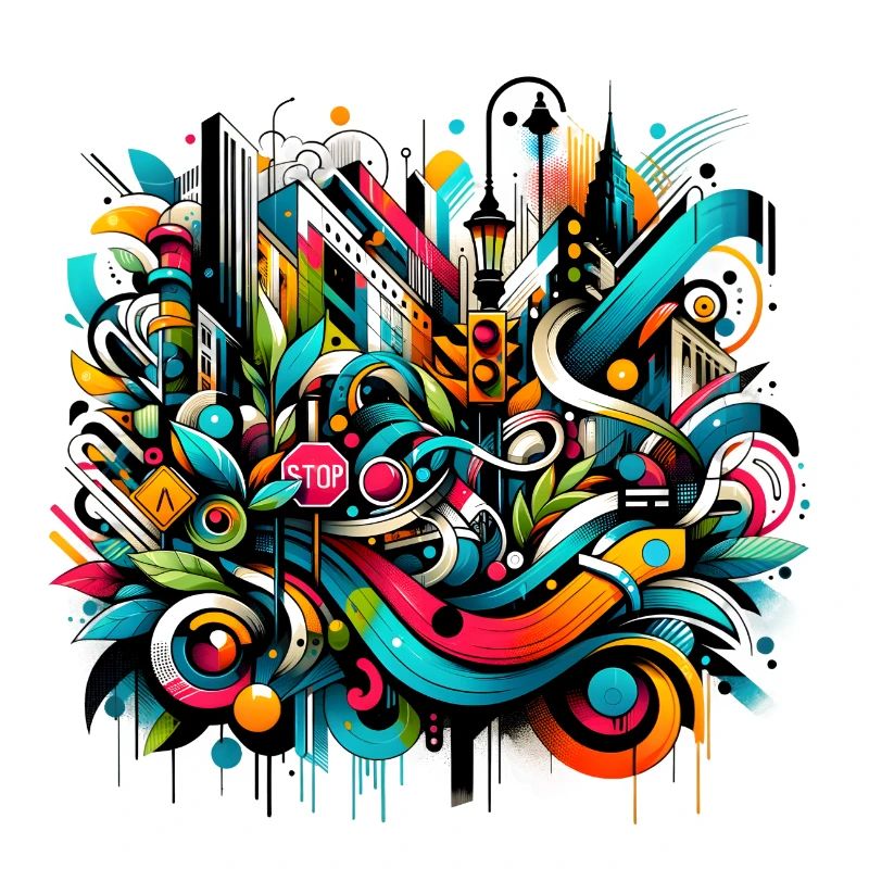 dynamische Graffiti-Illustration Urban Art