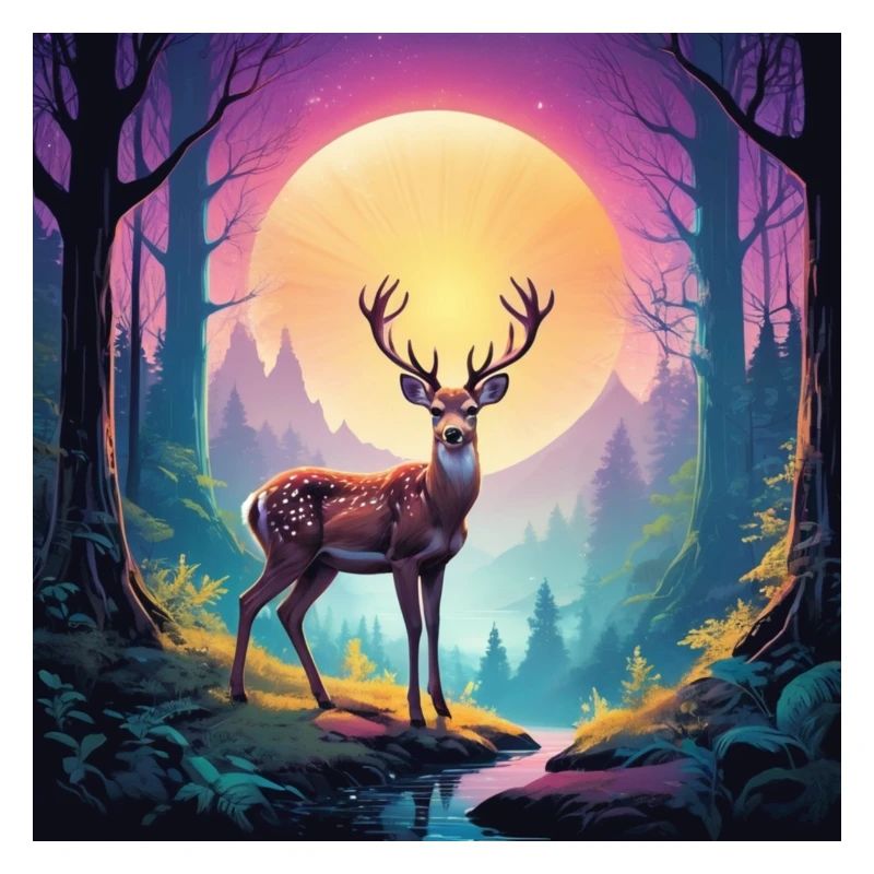 Cerfs dans la forêt