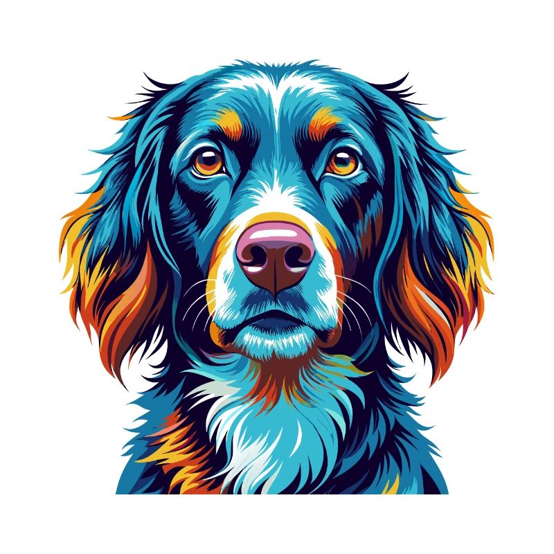 German Longhaired Pointer Dog Breed Cartoon Kawaii