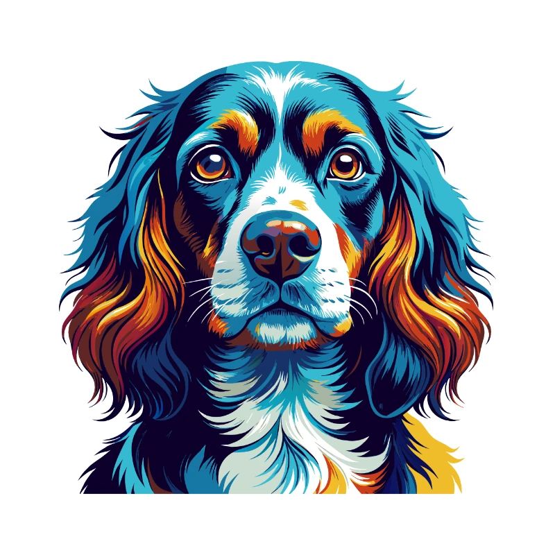 Spaniel Hunderasse Bunt Karikatur Kawaii