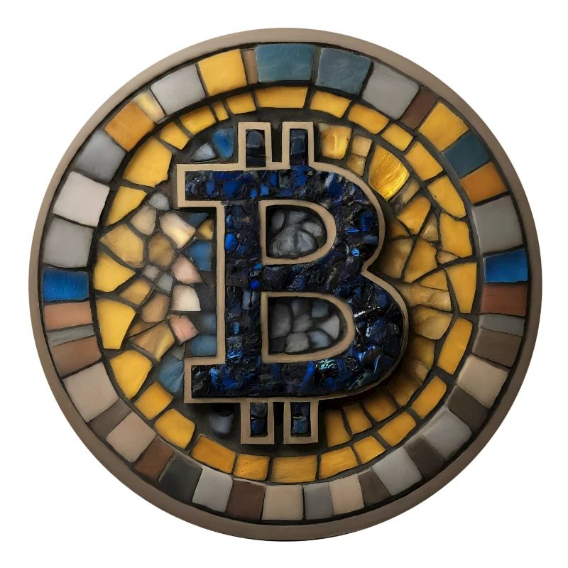 Bitcoin in mosaic style