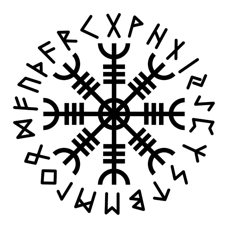 Aegishjalmur-Runen schwarz
