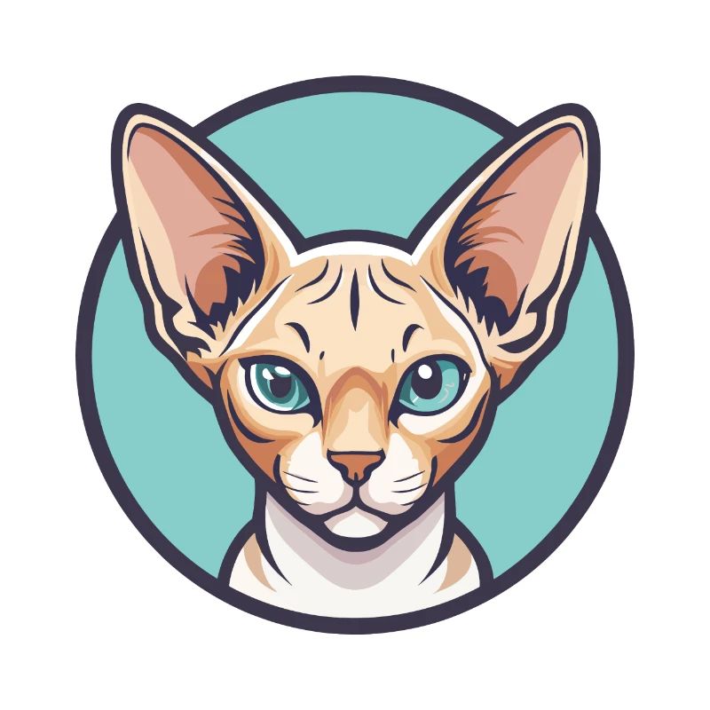 Devon Rex Chat Race Dessin Animé Kawaii Animal Pet