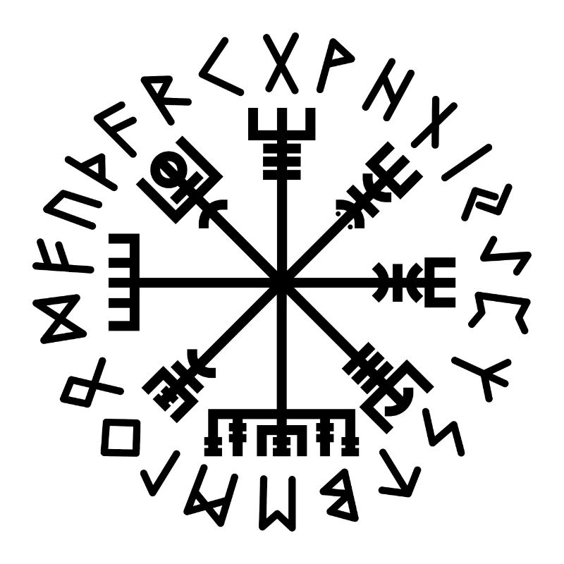 Vegvisir runes black