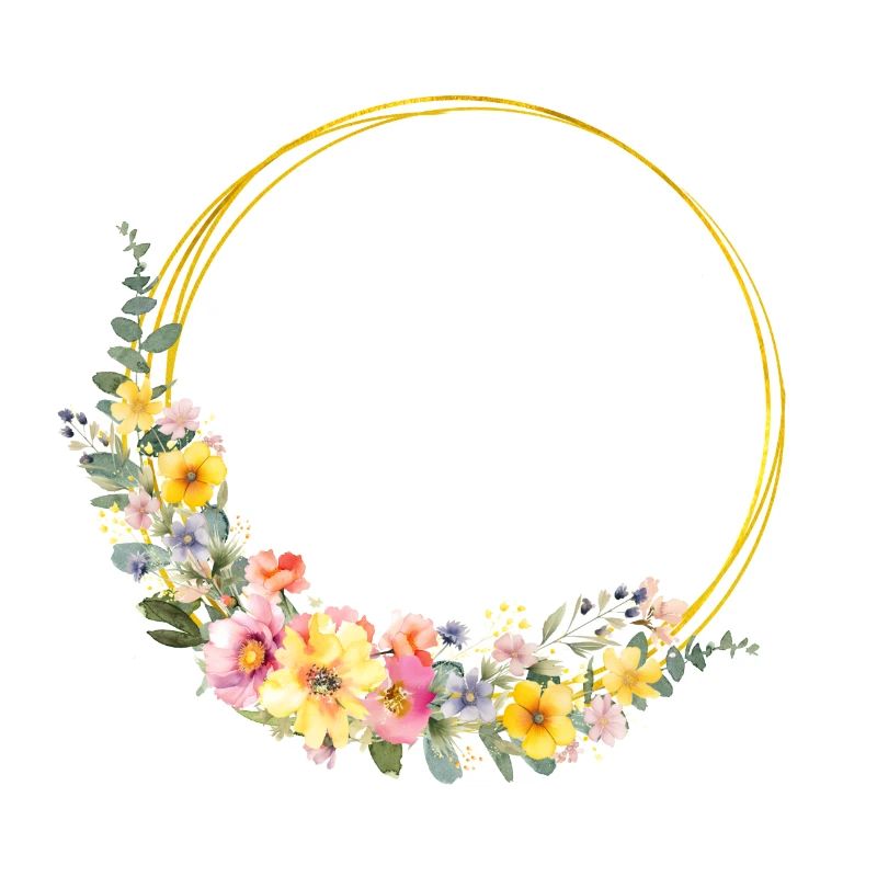 Colorful, flower wreath, customizable