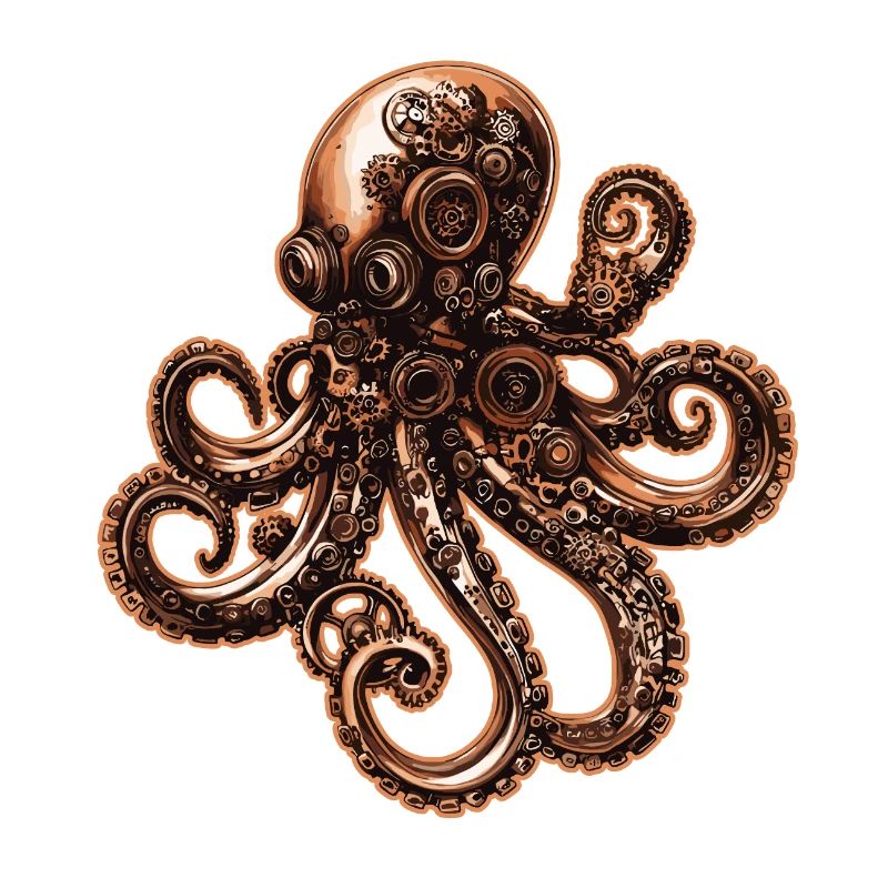 Steampunk Octopus Squid Vintage