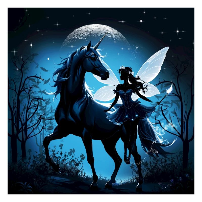 Die Fee und das Einhorn: Ein nächtliches Abenteuer.