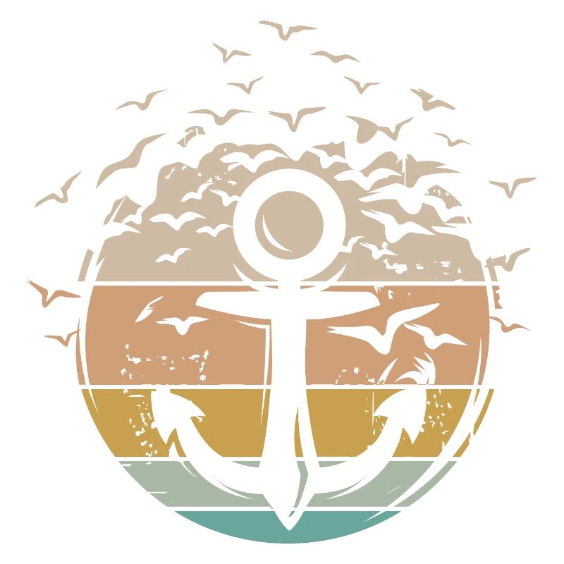 Anchor retro captain boat ship vintage icon