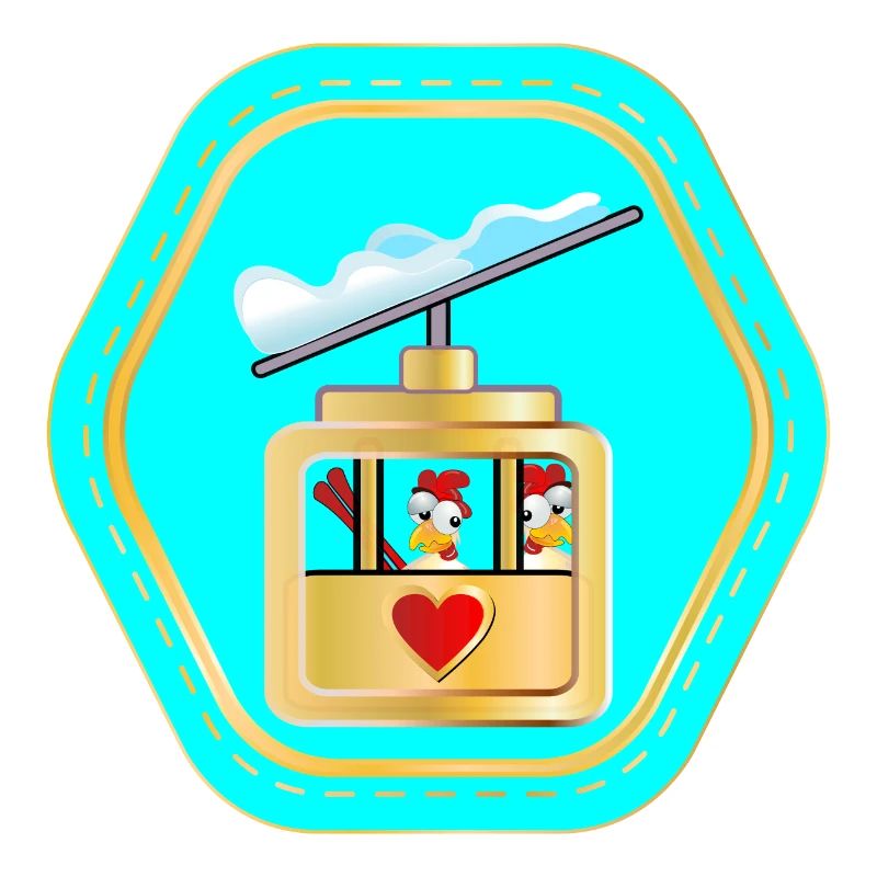 SKIING COUPLES - CHICKENS COMIC