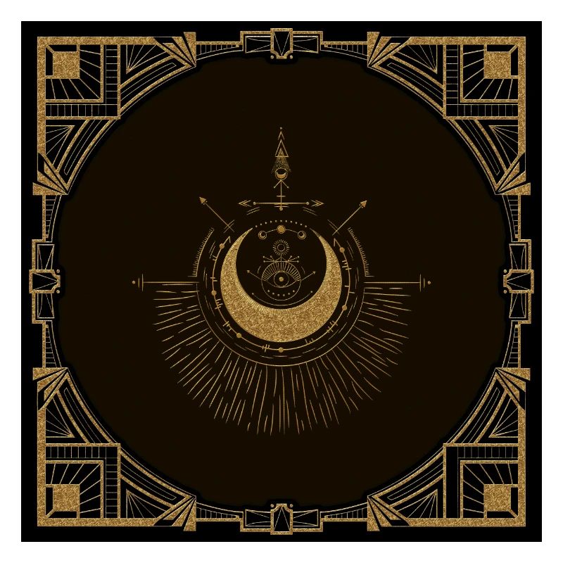 Harmonie des éléments : lune, or et géométrie.