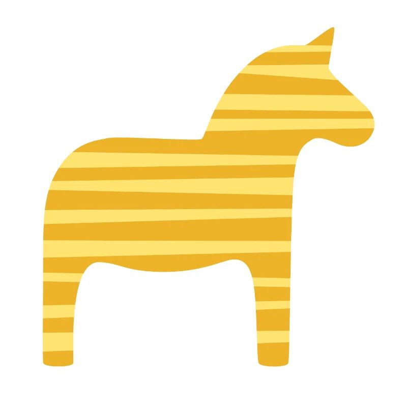 Dala Horse Stripes Suède Noël scandinave