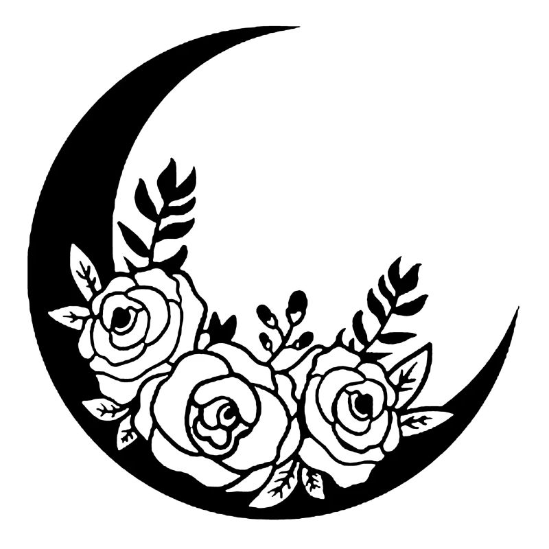 Lune fleurie noire