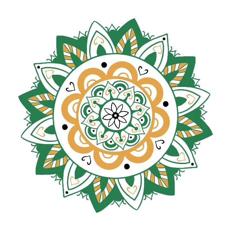 oriental pattern morocco green orange