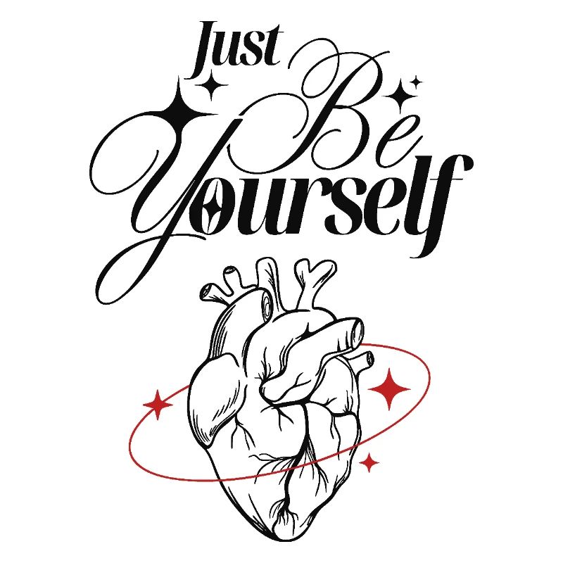 Soyez simplement vous-même – Cœur et lettrage