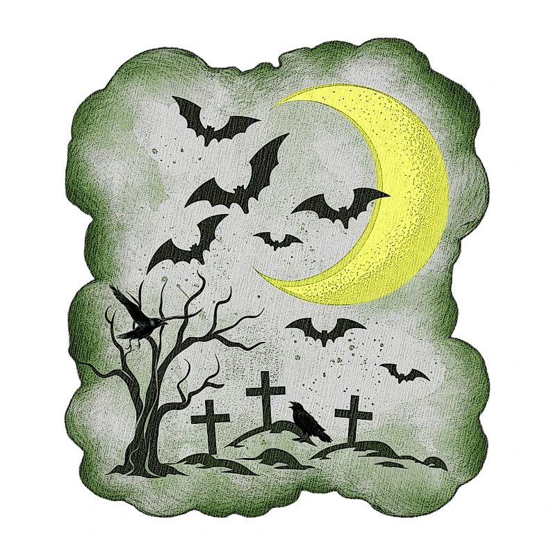 Friedhöfe, gräber, Mondsichel, verregnet