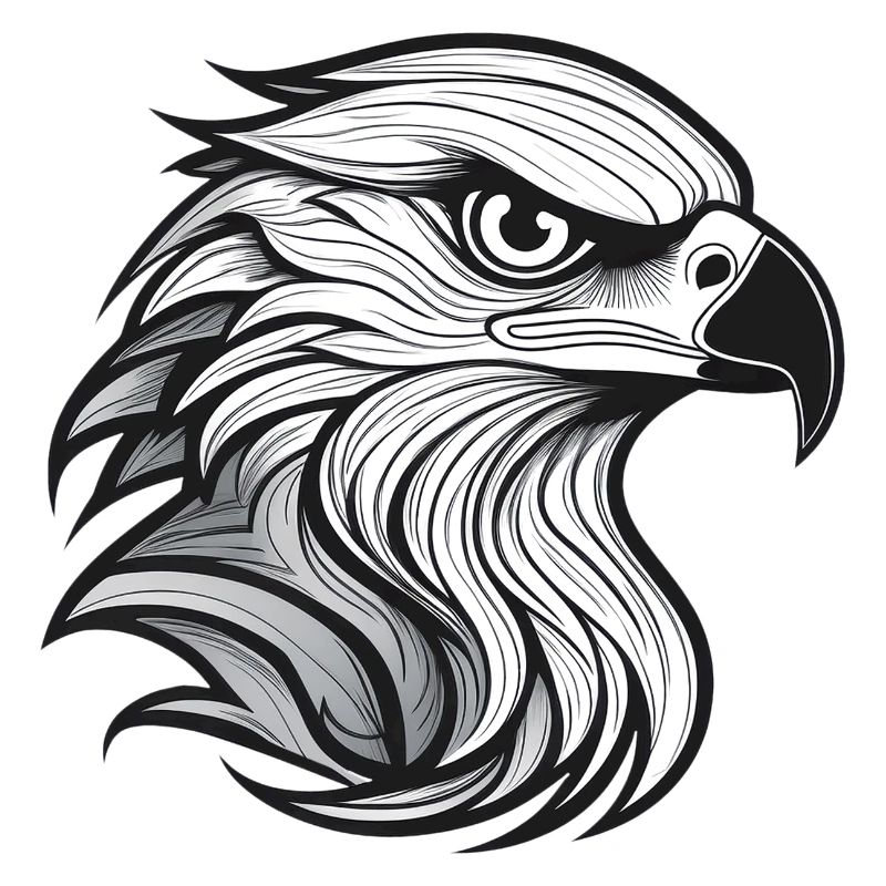 Expressionist eagle head-laying