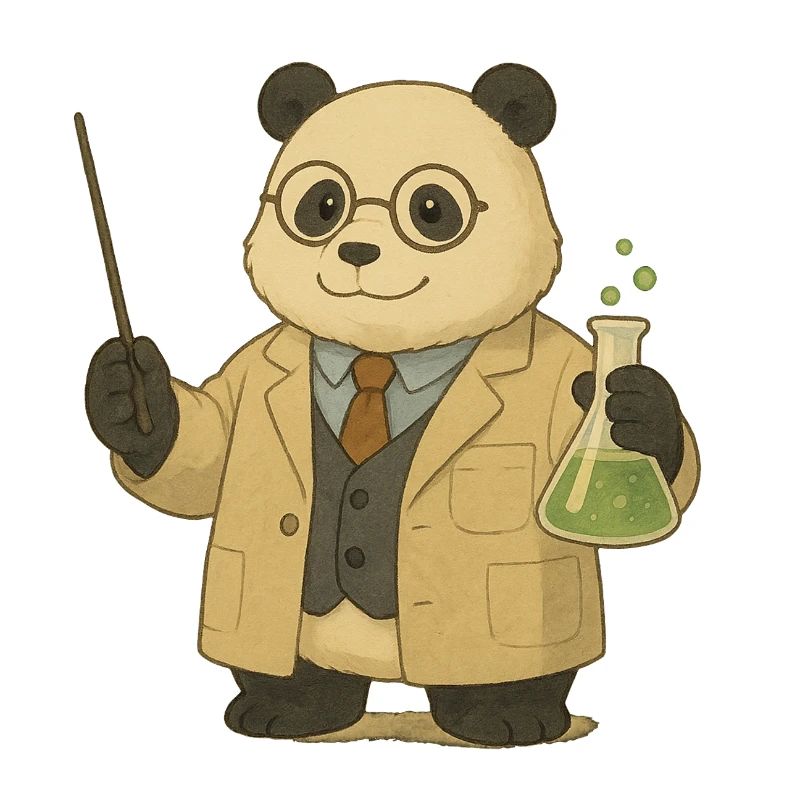 Panda Bear Professeur de chimie