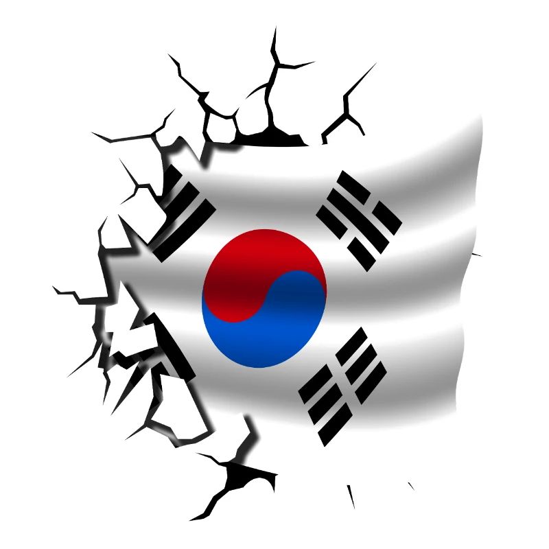 Drapeau de la Corée - Corée - Drapeau Broken Design