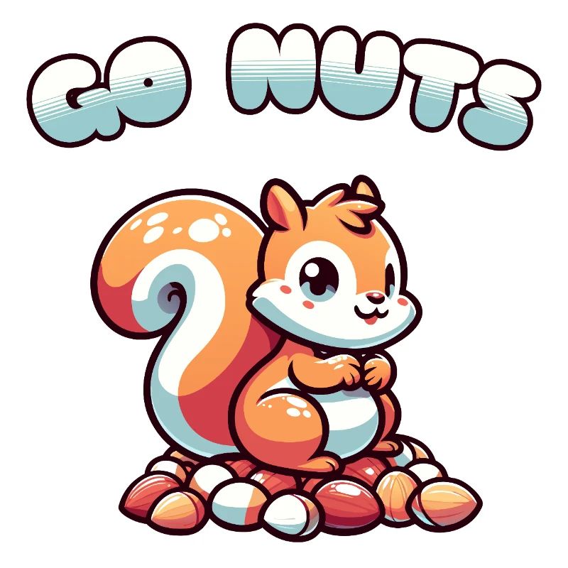 Squirrel Sitting on Nuts Cartoon Tee