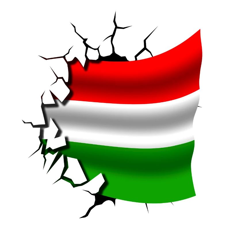 Drapeau de la Hongrie - Hongrie - Drapeau Broken Design