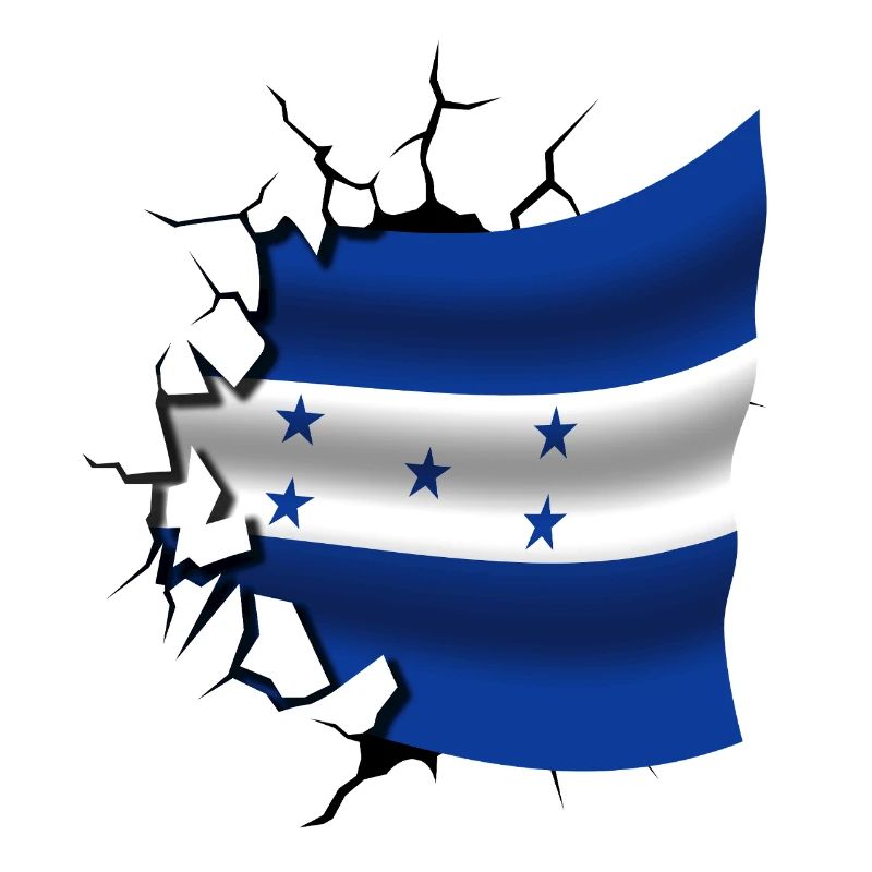 Drapeau du Honduras - Honduras - Drapeau Broken Design