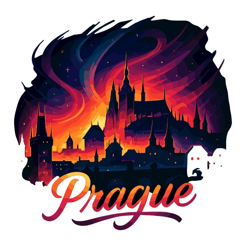 Prague Capitale République tchèque Silhouette Cadeau