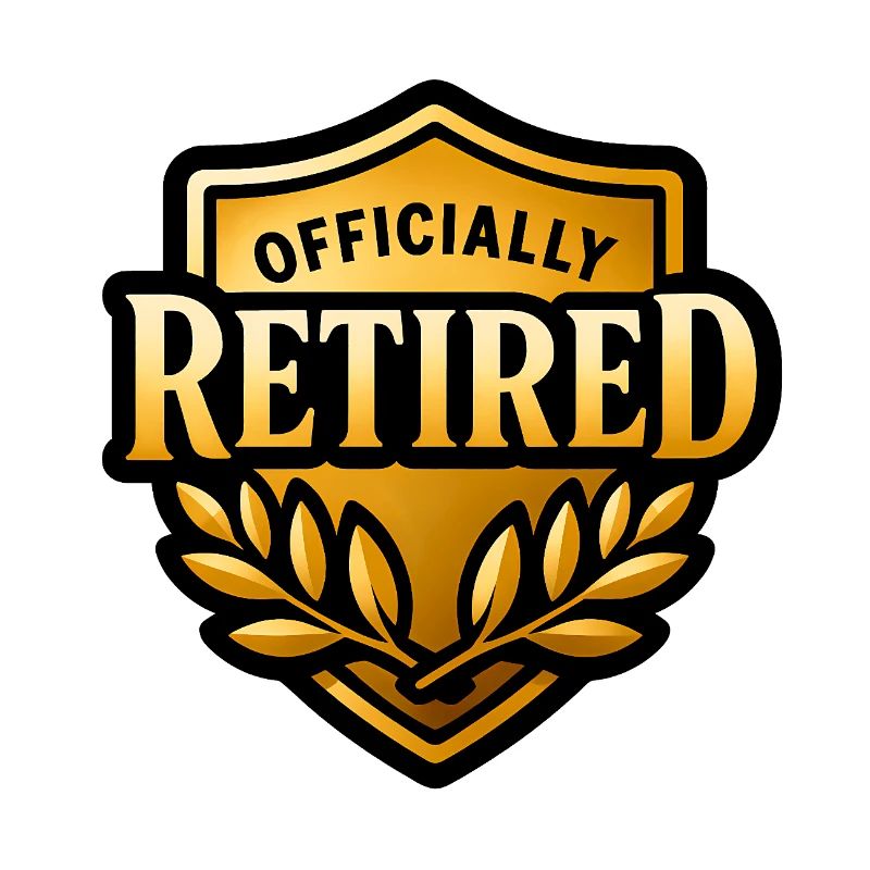 Blason doré Officially Retired