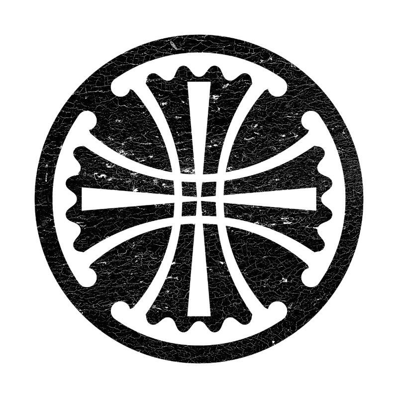 Croix de Canterbury dans un cercle noir