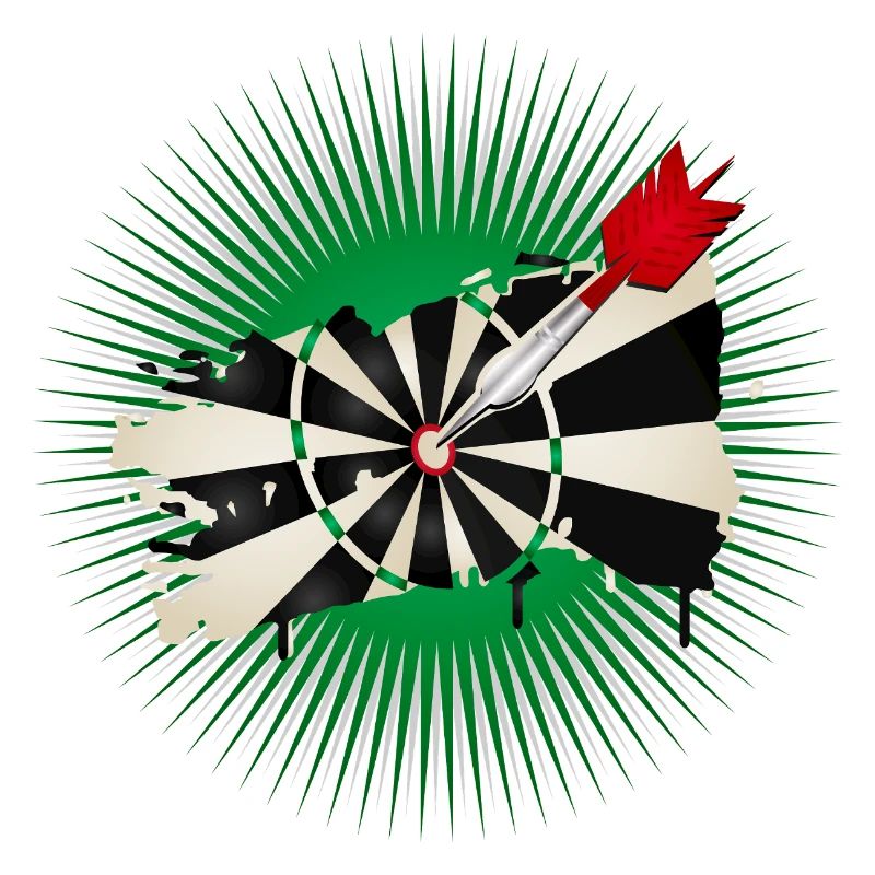 Graffiti style dartboard with hit