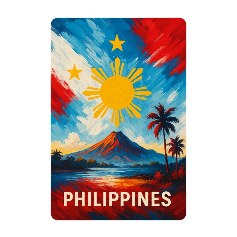 Conception du drapeau du paysage des Philippines