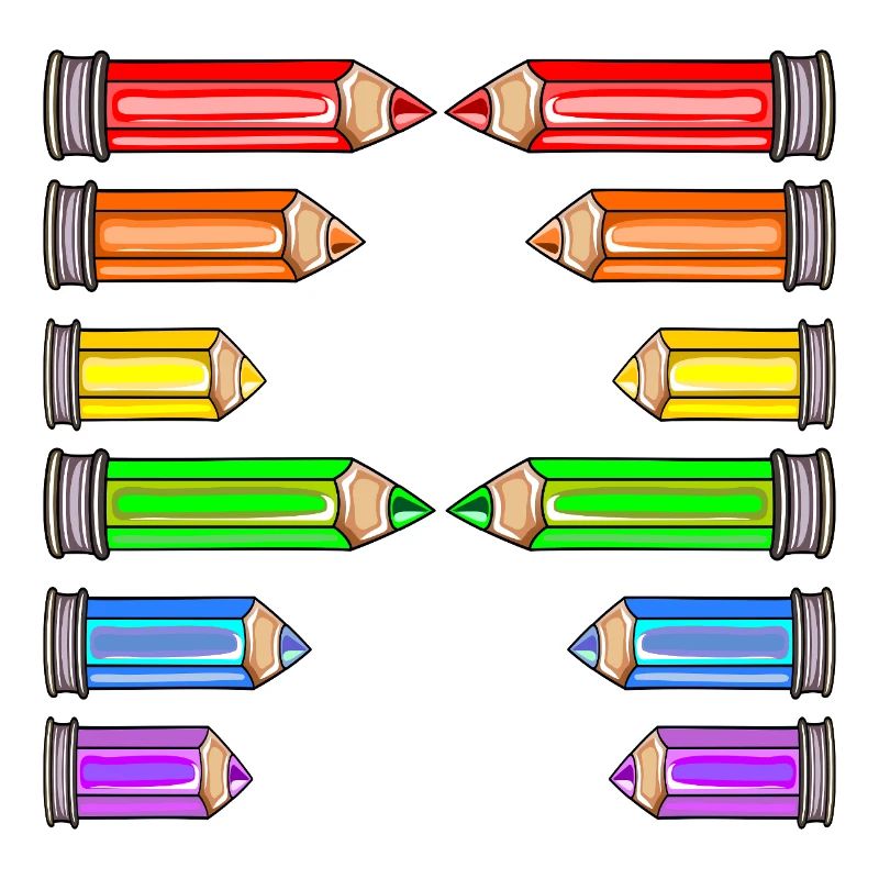 LETTRE UN NOM CRAYONS DE COULEUR D’ÉCOLE