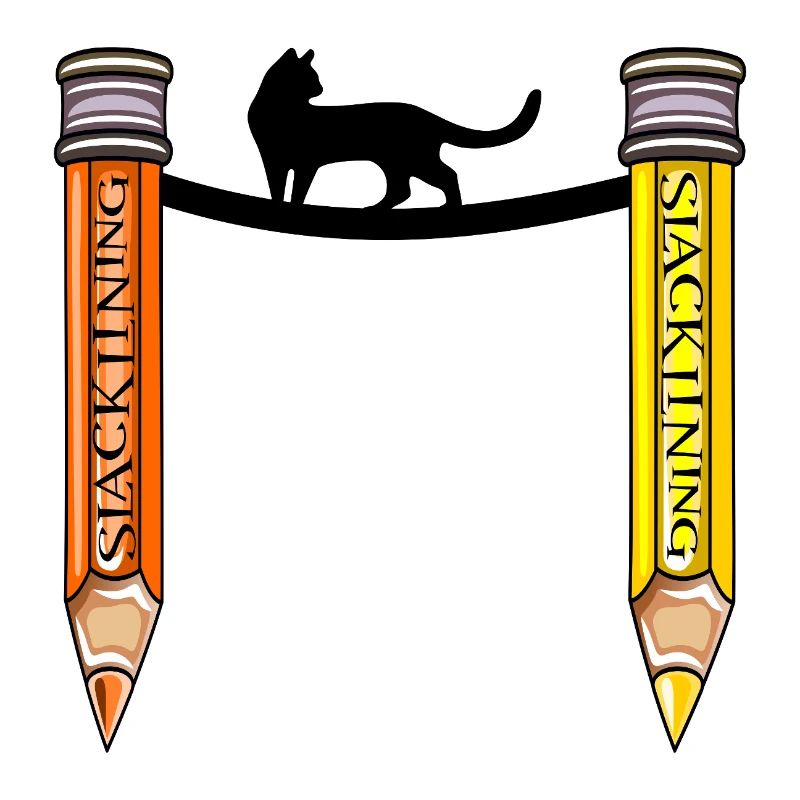BALANCING SLACKLINING CAT