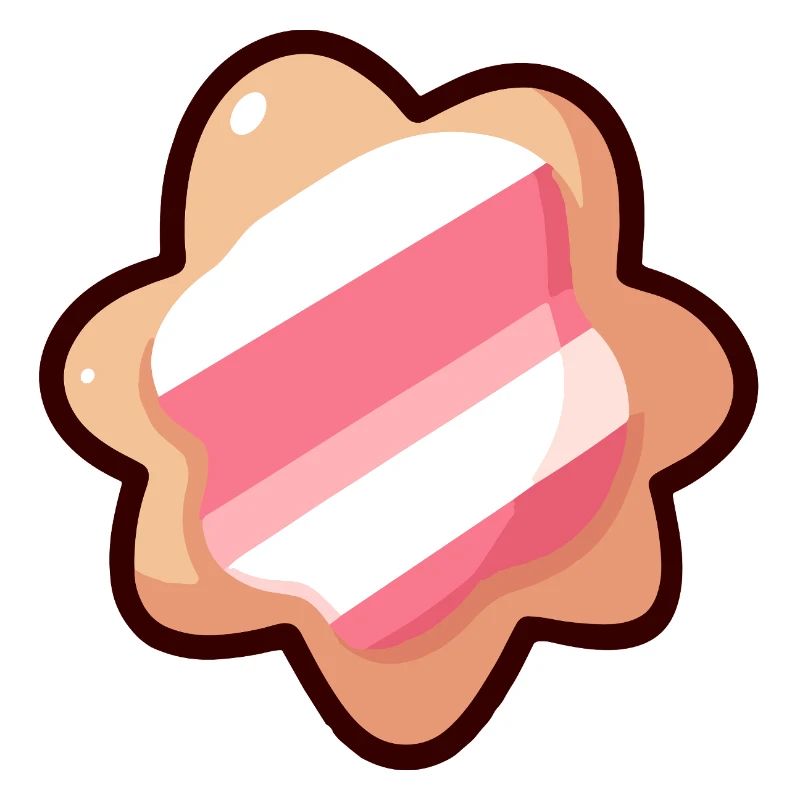 Emblème de biscuit rayé rose