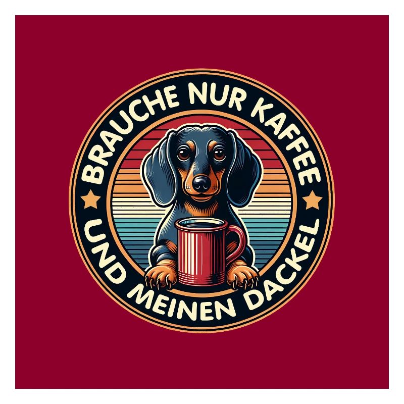 Dog design dachshund with coffee cup