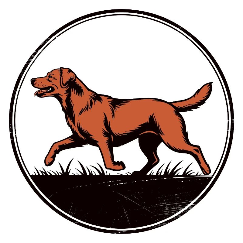 Fox Red Lab Silhouette – Circular Badge