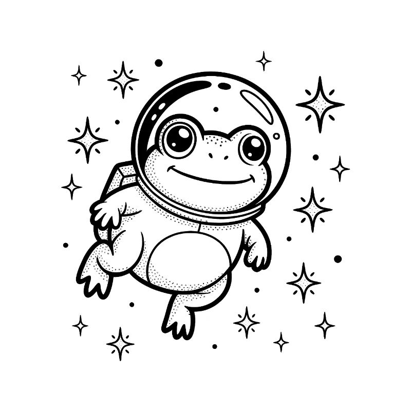 Frog in Space - Cool Astonomy Logo