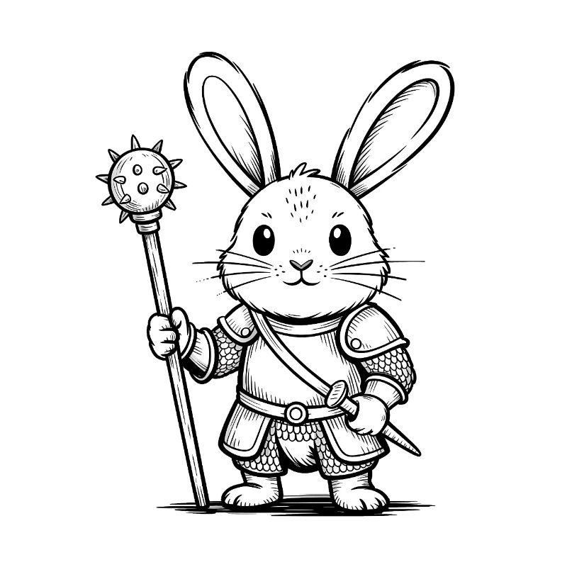 Rabbit Knight - Cool Rabbit Logo