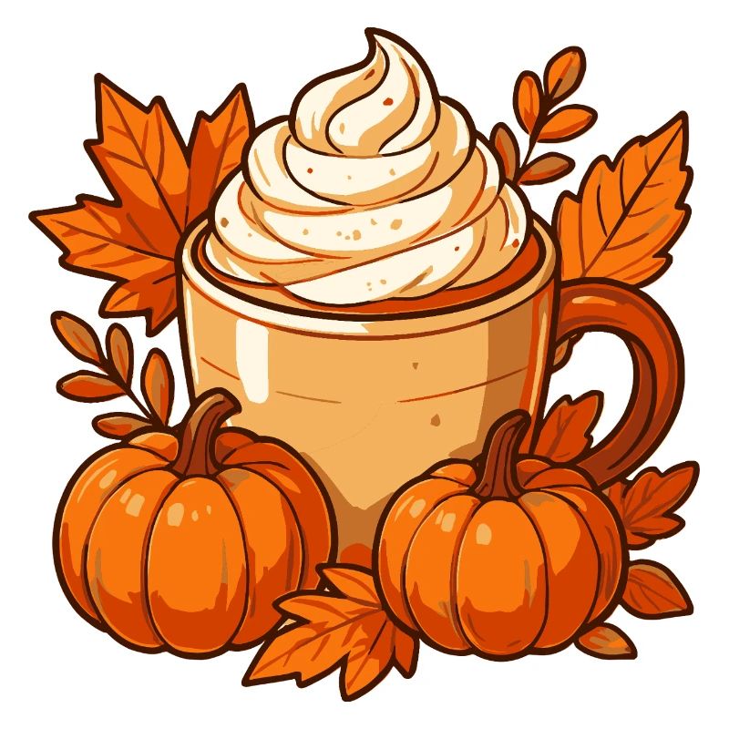 Tasse d’automne citrouille épicée conception