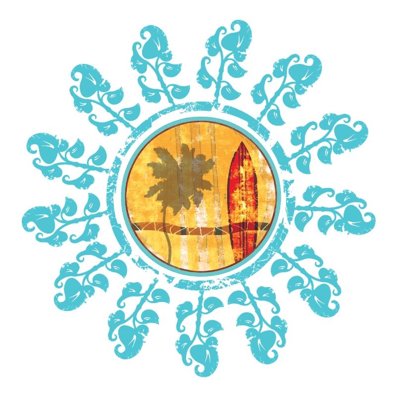 Beach and sunset in boho style