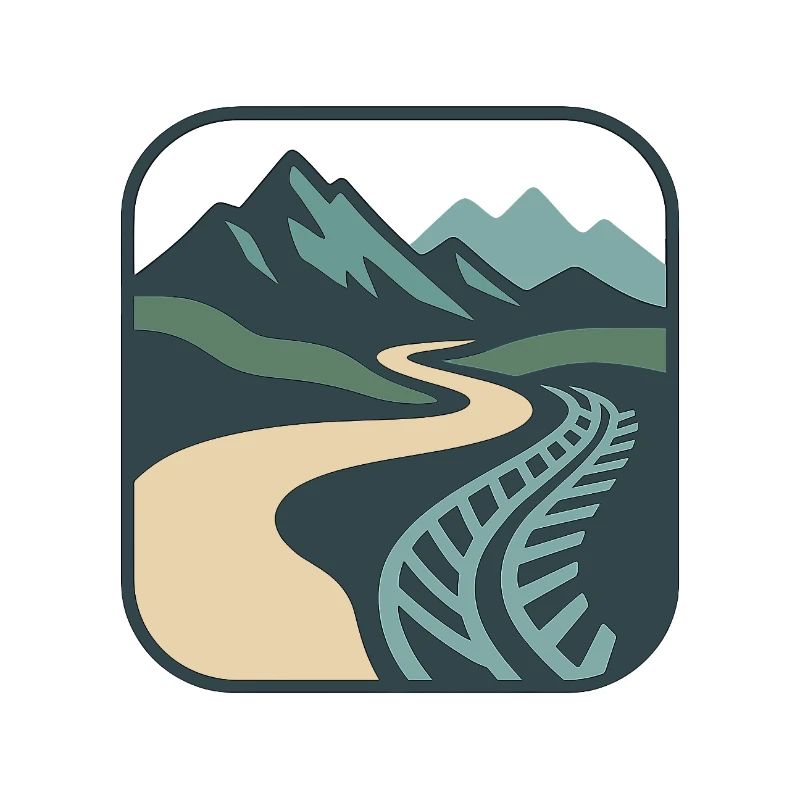 Mountain trail with rail and path design