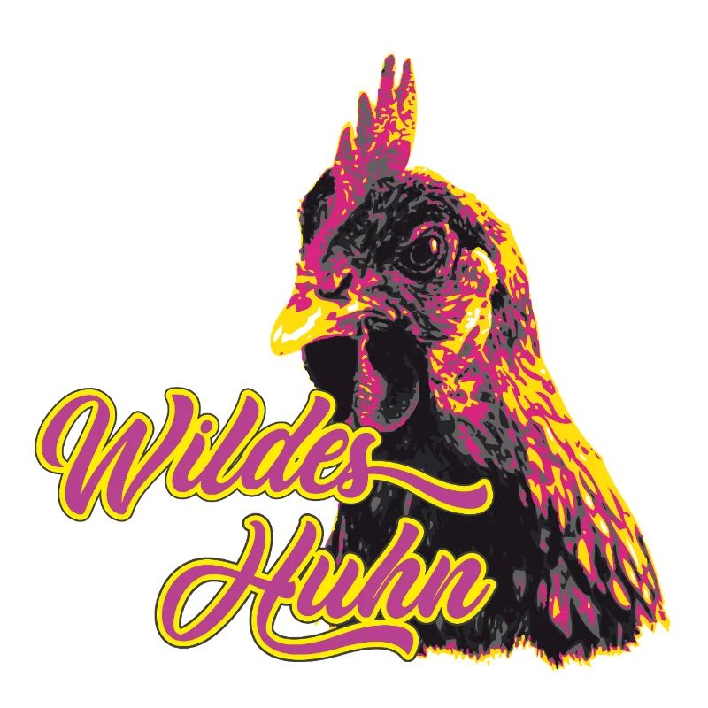 Expressive Wild Chicken Motif Print