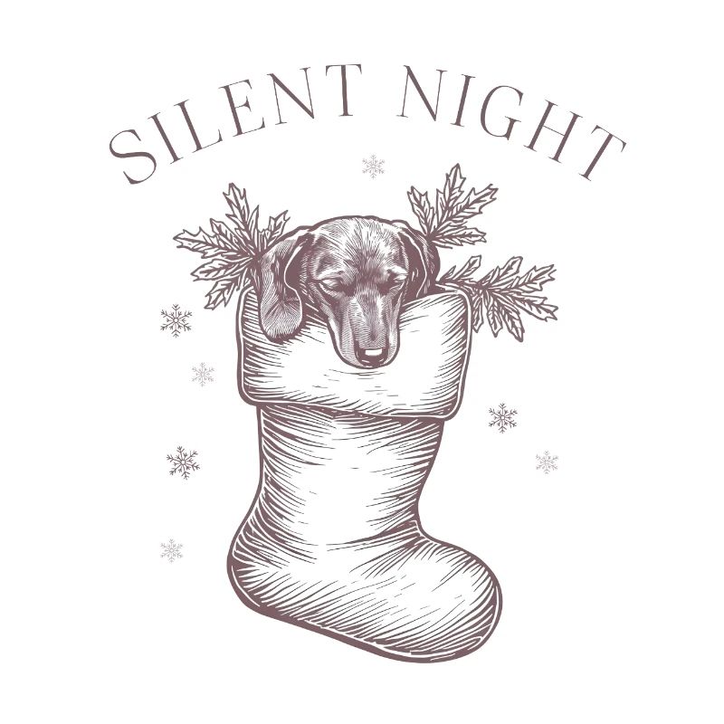 Douce Nuit – Chaussette de Noël vintage Teckel